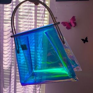Rainbow holographic handbag